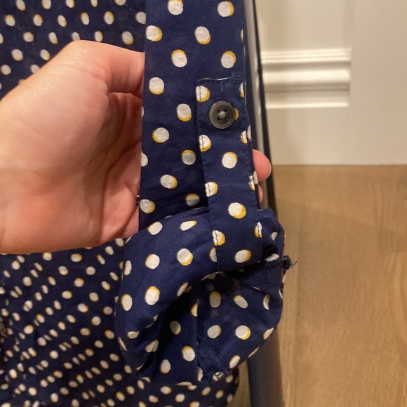 Caslon polka dot button up shirt with roll up and button sleeve - Picture 4 of 4